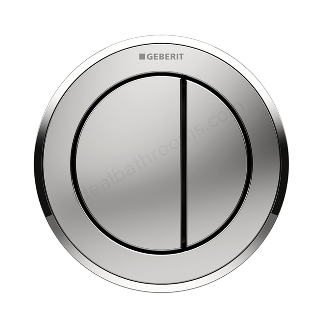 Geberit TYPE10 Dual Flush Button; for Concealed Cisterns 120mm & 150mm; for Solid & Dry Walls; Gloss/Matt Chrome