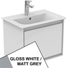 Ideal Standard Connect Air 500mm Wall Hung Vanity Unit Only; 1 Drawer - Gloss White/Matt Grey
