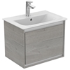 Ideal Standard Connect Air 500mm Wall Hung Vanity Unit Only; 1 Drawer - Light Grey Wood/Matt White