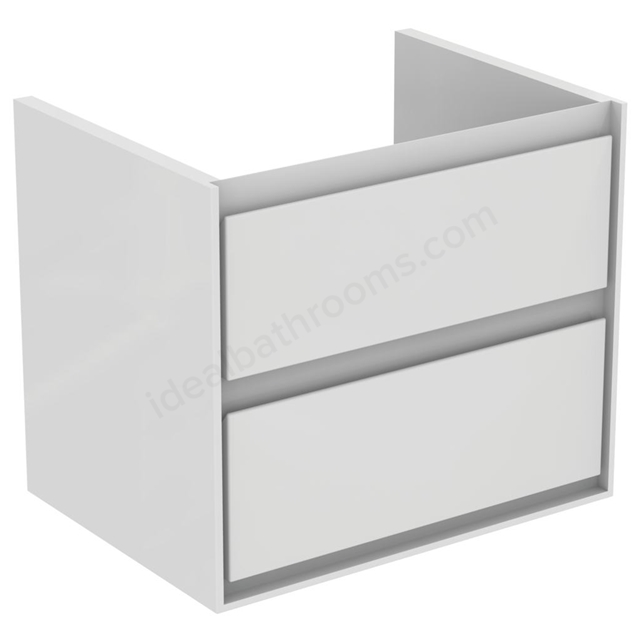 Ideal Standard Connect Air 600mm Wall Hung Vanity Unit Only; 2 Drawers - Gloss White/Matt White