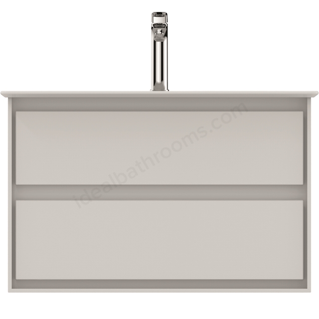 Ideal Standard Connect Air 800mm Wall Hung Vanity Unit Only; 2 Drawers - Gloss White/Matt White