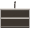 Ideal Standard Connect Air 800mm Wall Hung Vanity Unit Only; 2 Drawers - Matt Dark Brown/Matt White