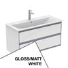 Ideal Standard Connect AIR Wall Hung Vanity Unit Only; 2 Drawers; 1000mm Wide; Gloss White / Matt White