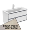 Ideal Standard Connect Air 1000mm Wall Hung Vanity Unit Only; 2 Drawers - Light Brown Wood/Matt Light Brown