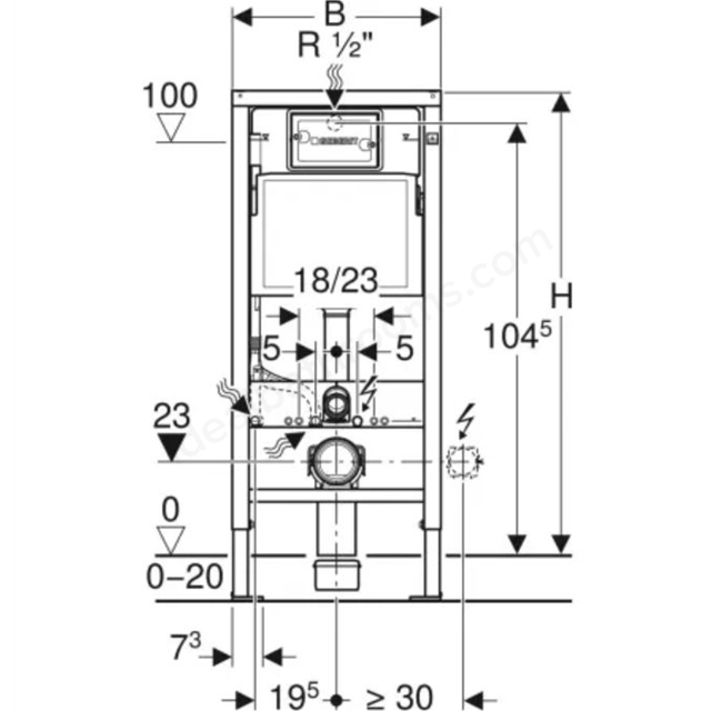 flicker bord komplikationer Geberit Duofix 1120mm x 500mm Installation Frame for Wall Hung WC w/ Delta  Concealed Cistern 120mm & Delta 30 Flush Plate | Ideal Bathrooms