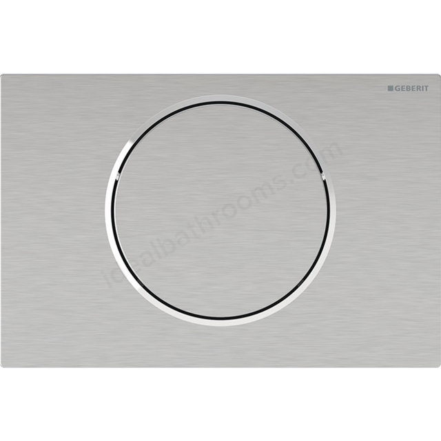 Geberit Sigma10 Mains Powered Single Button Flush Plate for Pull-Down Rail  - Stainless Steel