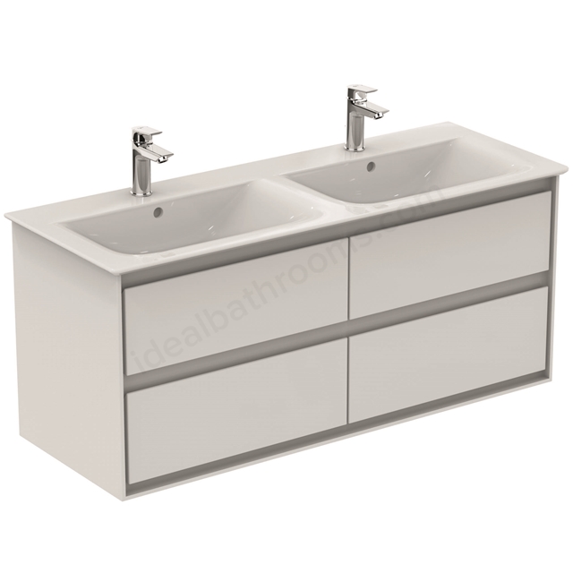 Ideal Standard Connect Air 1200mm Wall Hung Vanity Unit Only; 4 Drawers - Gloss White / Matt White