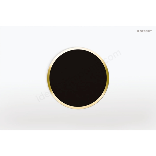 Geberit Sigma10 Mains Powered Infrared Touchless Dual Flush Plate - White & Gold