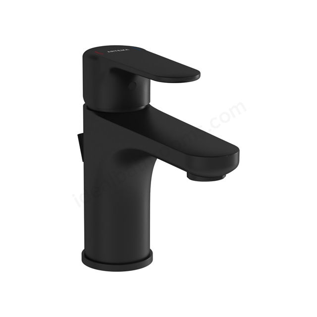 VitrA Root Round Compact Basin Mixer; w/ Pop-Up - Matt Black