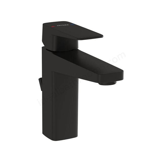 VitrA Root Square Basin Mixer; w/ Pop-Up - Matt Black