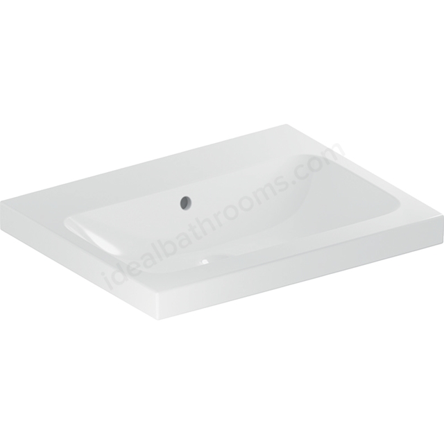 Geberit iCon 600mm 0 Tap Hole Vanity Basin w/ Overflow - White