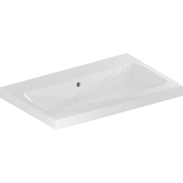 Geberit iCon 750mm 0 Tap Hole Vanity Basin w/ Overflow - White