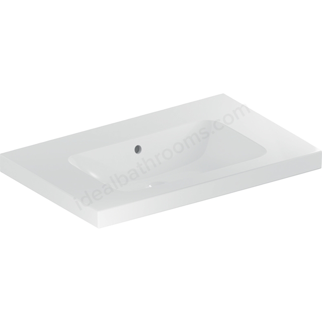 Geberit iCon 750mm 0 Tap Hole Vanity Basin w/ Overflow & Shelf Surface - White