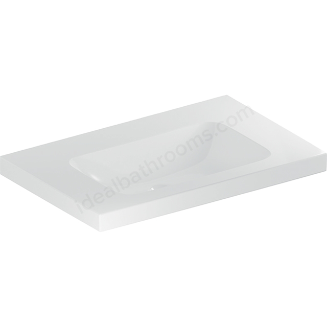 Geberit iCon 750mm 0 Tap Hole Vanity Basin w/o Overflow & Shelf Surface - White