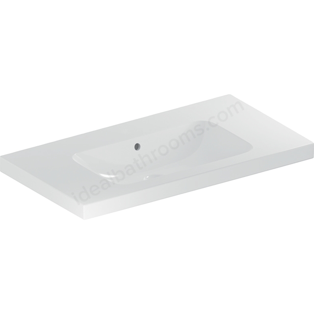 Geberit iCon 900mm 0 Tap Hole Vanity Basin w/ Overflow & Shelf Surface - White