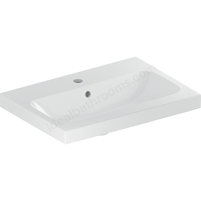 Geberit iCon 600mm 1 Tap Hole Vanity Basin w/ Overflow - White