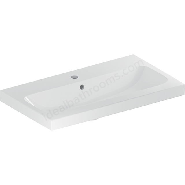 Geberit iCon 750mm 1 Tap Hole Vanity Basin w/ Overflow - White