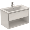Ideal Standard Connect AIR Wall Hung Vanity Unit Only; 1 Drawer + Open Shelf; 800mm Wide; Gloss White / Matt White