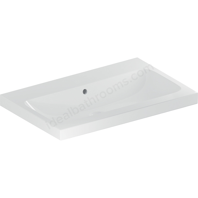 Geberit iCon 750mm 0 Tap Hole Vanity Basin w/ Overflow - White