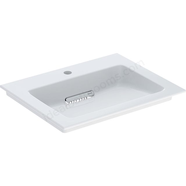 Geberit One Innovative Waste 600mm 1 Tap Hole Vanity Basin - White