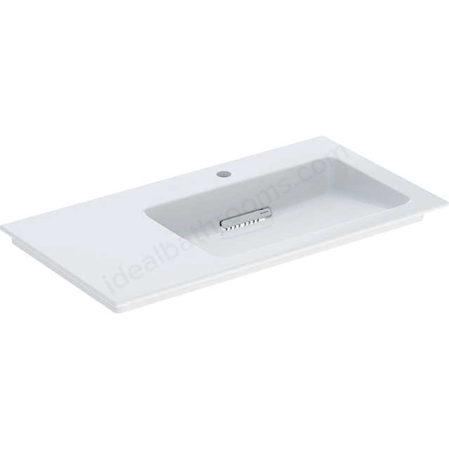 Geberit One Innovative Waste 900mm 1 Tap Hole Vanity Basin w/ Left Hand Shelf - White