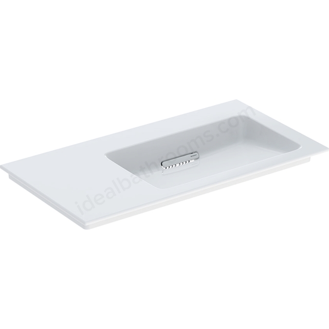 Geberit One Innovative Waste 900mm 0 Tap Hole Vanity Basin w/ Left Hand Shelf - White