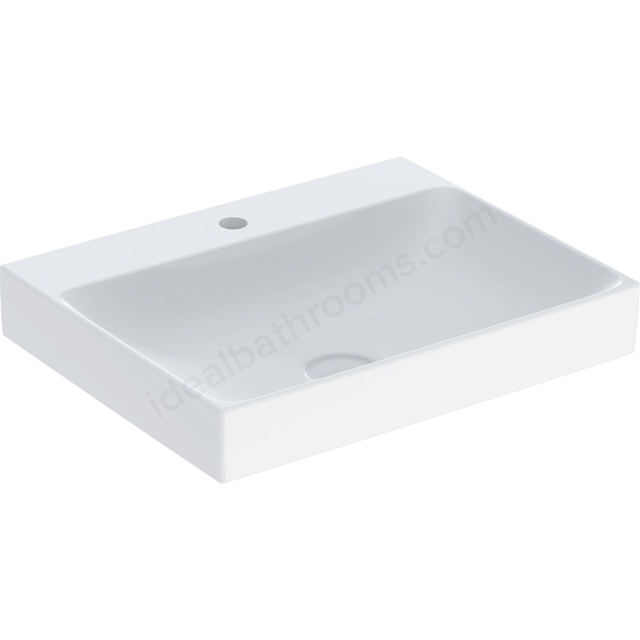 Geberit One Classic Waste 600mm 1 Tap Hole Countertop Basin w/o Overflow - White