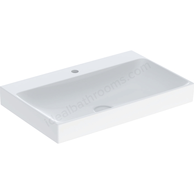 Geberit One Classic Waste 750mm 1 Tap Hole Countertop Basin w/o Overflow - White