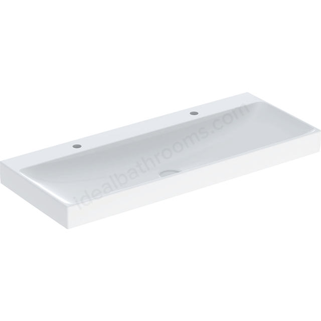 Geberit One Classic Waste 1200mm 2 Tap Hole Countertop Basin w/o Overflow - White