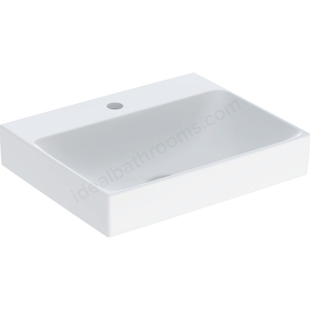 Geberit One Classic Waste 500mm 1 Tap Hole Countertop Basin w/o Overflow - White