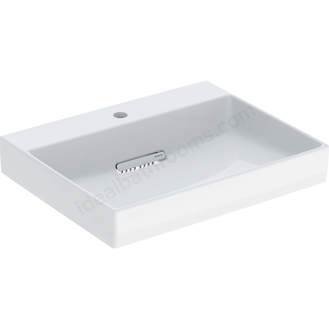 Geberit One Innovative Waste 600mm  1 Tap Hole Countertop Basin - White