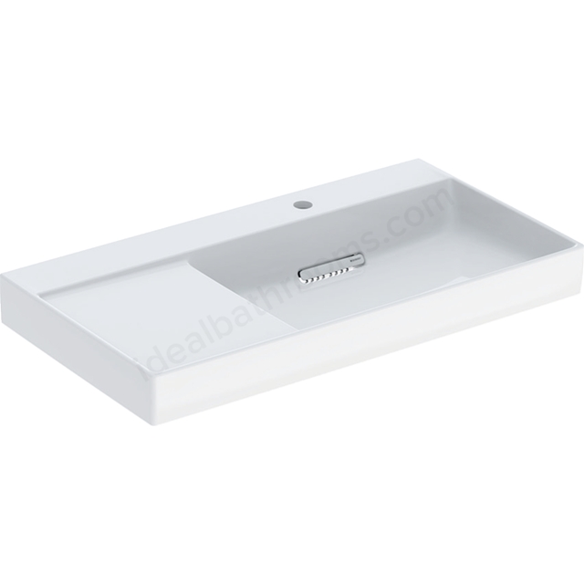 Geberit One Innovative Waste 900mm 1 Tap Hole Countertop Basin w/ Left Hand Shelf - White