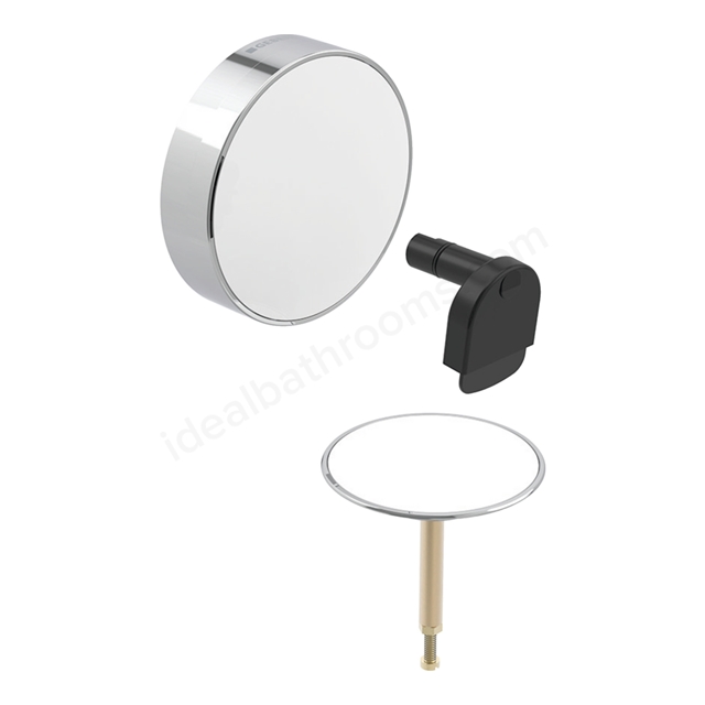 Geberit Split Bath Inlet & Turn Handle Waste Cover, Ready-to-Fit Set, White & Chrome