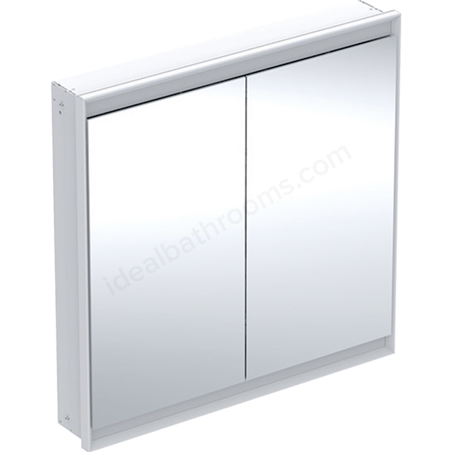 Geberit One 2 Door 750mm Comfort Light Mirror Cabinet - Anodised Aluminium