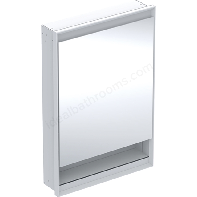 Geberit One 1 Door Right Hinge Niche 600mm Comfort Light Mirror Cabinet - Anodised Aluminium