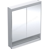 Geberit One 2 Door 750mm Comfort Light Mirror Cabinet - Anodised Aluminium