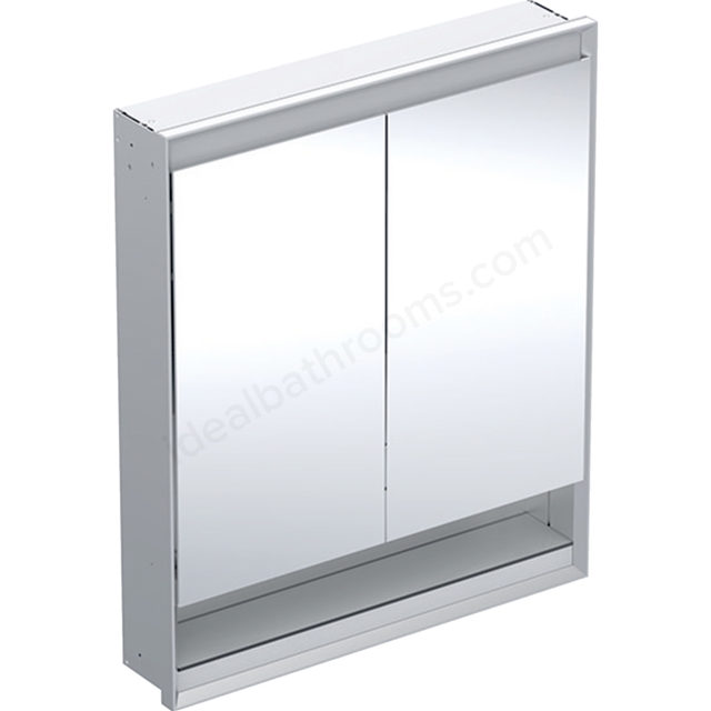 Geberit One 2 Door 750mm Comfort Light Mirror Cabinet - Anodised Aluminium