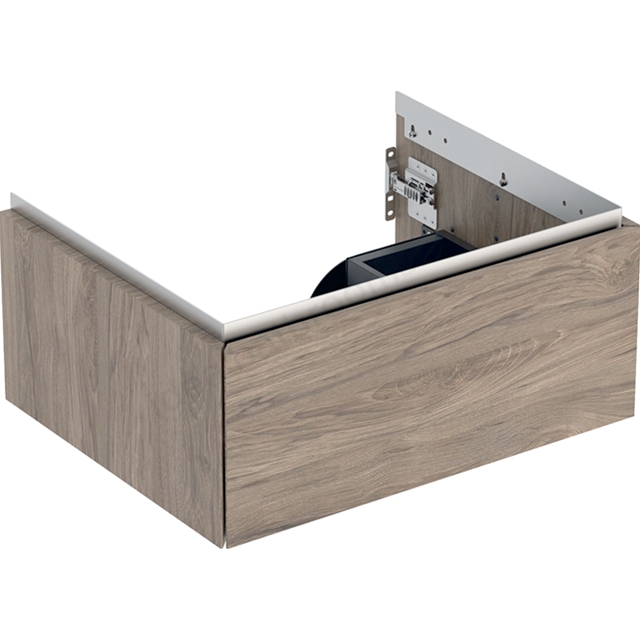 Geberit One 600mm 1 Drawer Washbasin Unit - Hickory