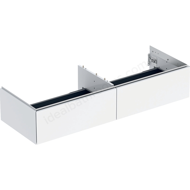 Geberit One 1350mm 2 Drawer Washbasin Unit - Gloss White