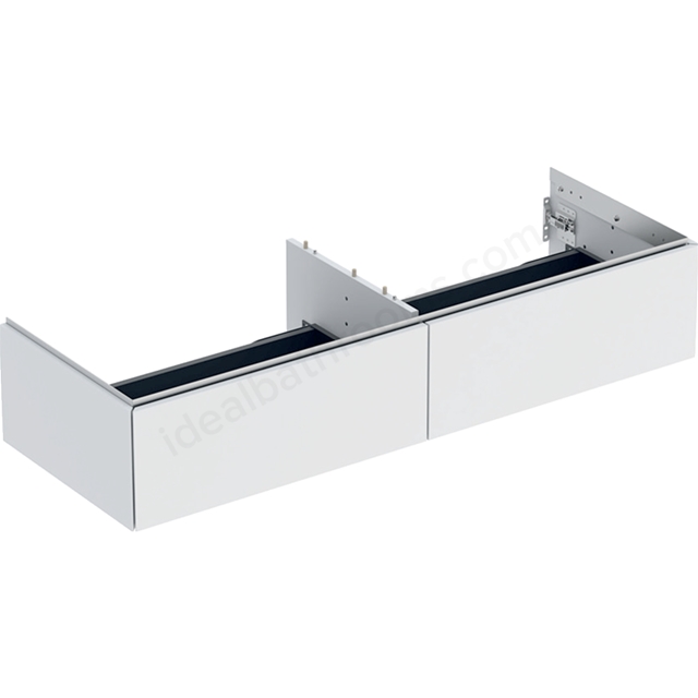 Geberit One 1350mm 2 Drawer Washbasin Unit - Matt White