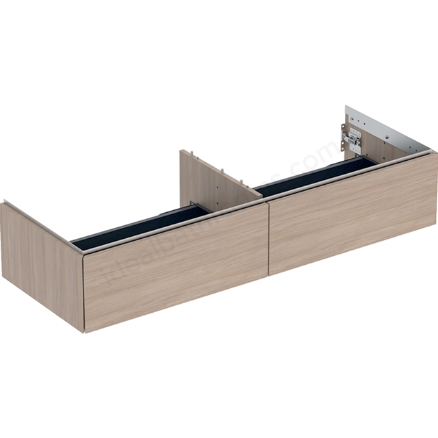 Geberit One 1350mm 2 Drawer Washbasin Unit - Oak