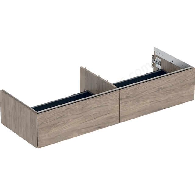 Geberit One 1350mm 2 Drawer Washbasin Unit - Hickory