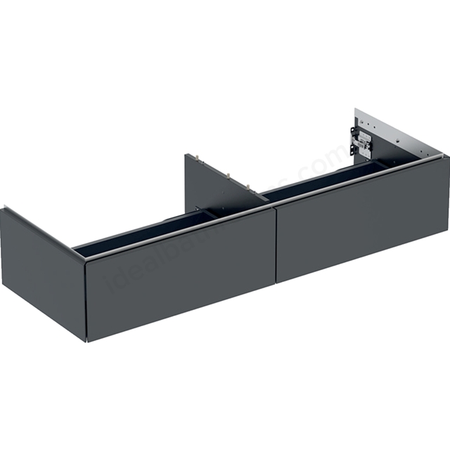 Geberit One 1350mm 2 Drawer Washbasin Unit - Matt Black