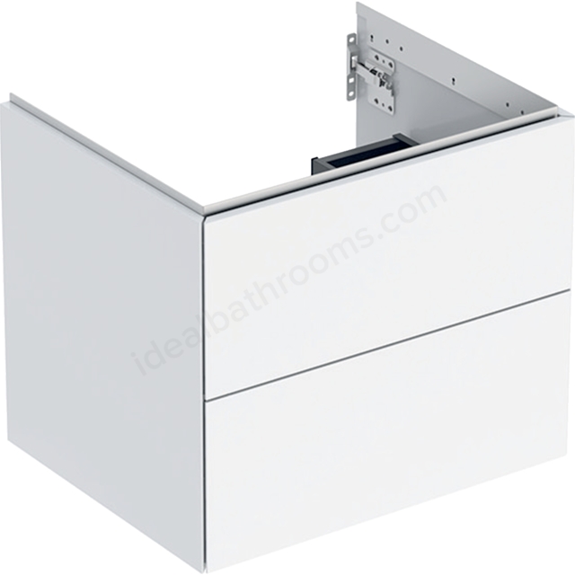 Geberit One 600mm 2 Drawer Washbasin Unit - Gloss White