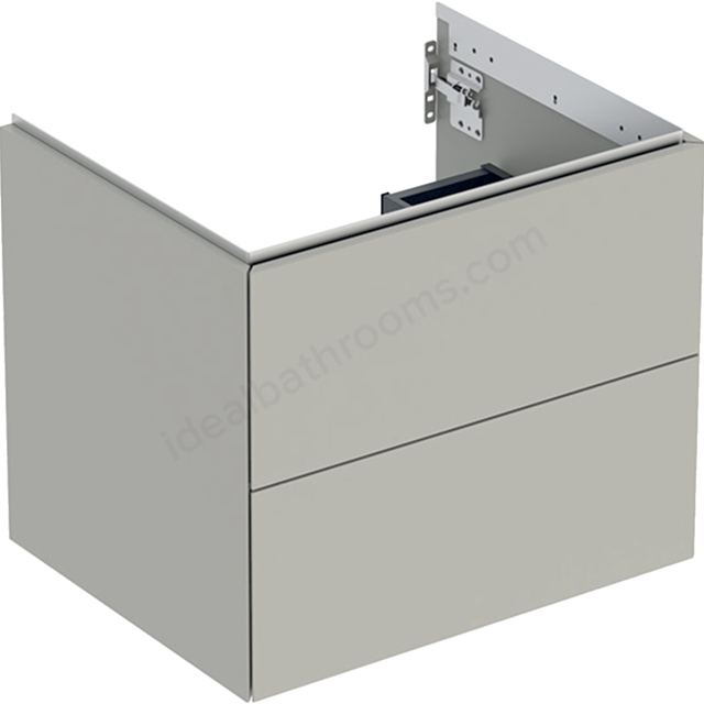 Geberit One 600mm 2 Drawer Washbasin Unit - Matt Greige