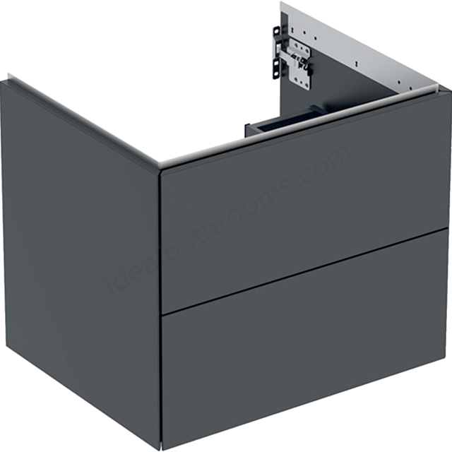 Geberit One 600mm 2 Drawer Washbasin Unit - Matt Black