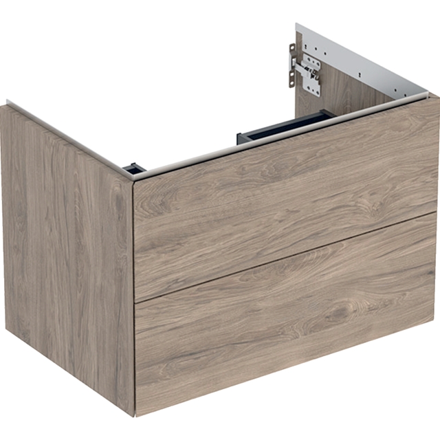 Geberit One 750mm 2 Drawer Washbasin Unit - Hickory