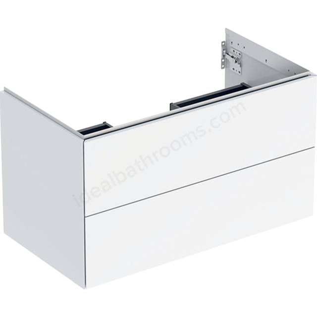 Geberit One 900mm 2 Drawer Washbasin Unit - White/Gloss