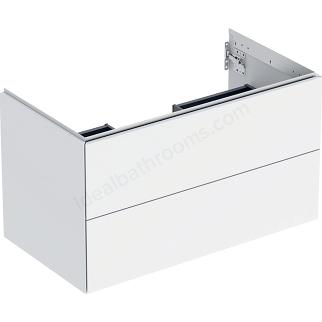 Geberit One 900mm 2 Drawer Washbasin Unit - Matt White