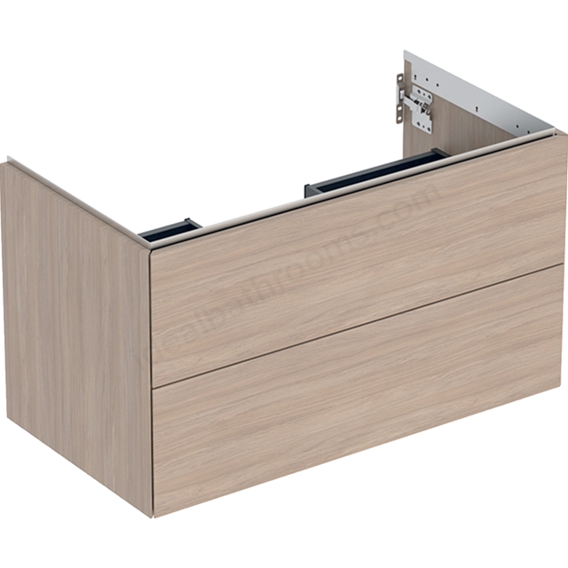 Geberit One 900mm 2 Drawer Washbasin Unit - Oak